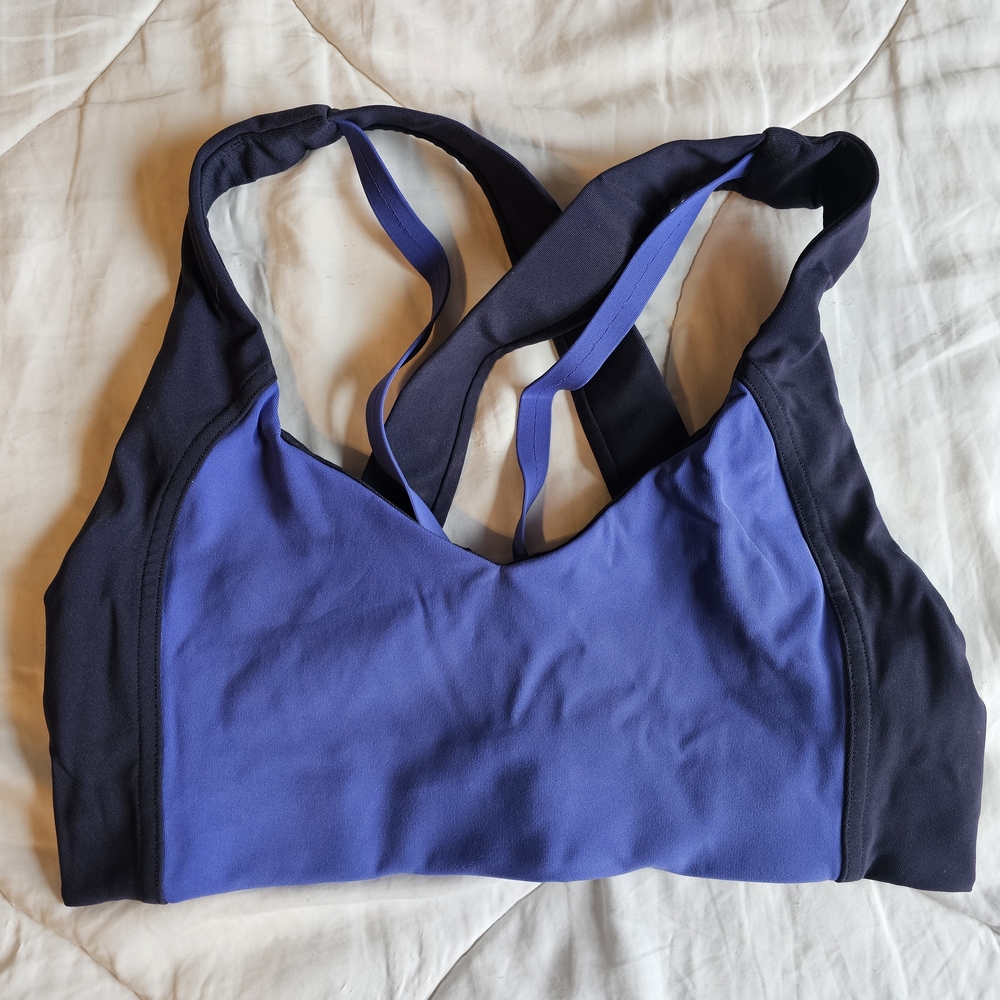Lululemon Athletica Blue and Black Sports Bras for Medium Impact